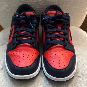 Dunks size 11.5 Red and Navy blue Sneakers gently worn light creases